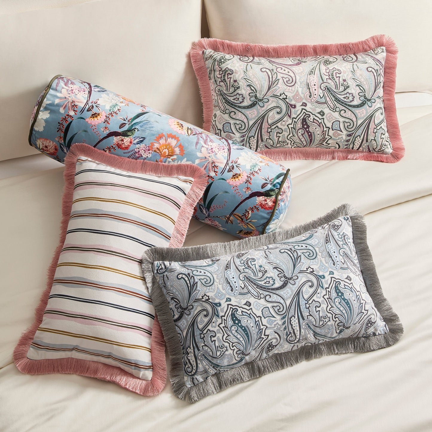 Ted Baker Paisley Fringe Dekoratives Kissen