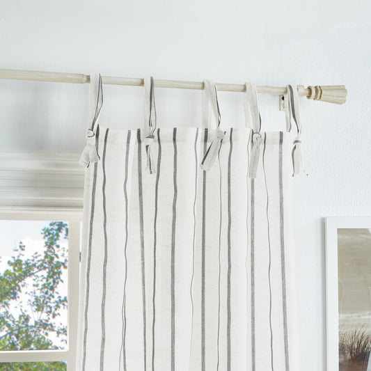 Martha Stewart Laguna Stripe Tie Tab Curtain Panel (Set von 2)