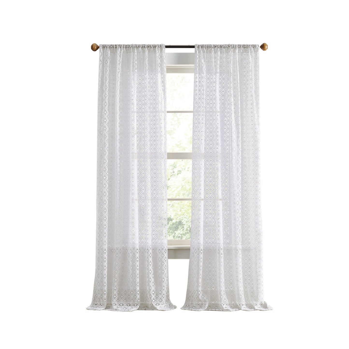 Martha Stewart Canterbury Lace Curtain Panel Paar