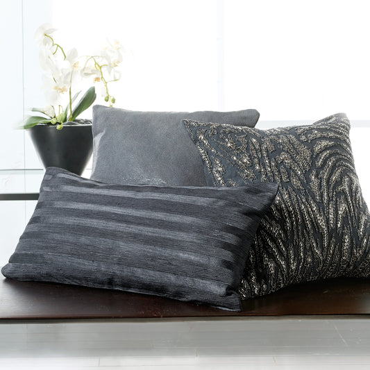 Donna Karan Moonscape glasiertes Lederdekorations-Kissen