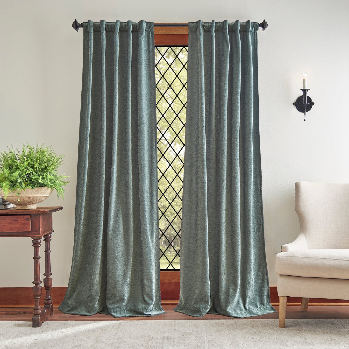 Martha Stewart Naples Chenille Curtain Panel Paar