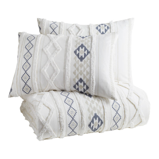 Peri Home Gedrucktes Chenille Geo Comforter Set