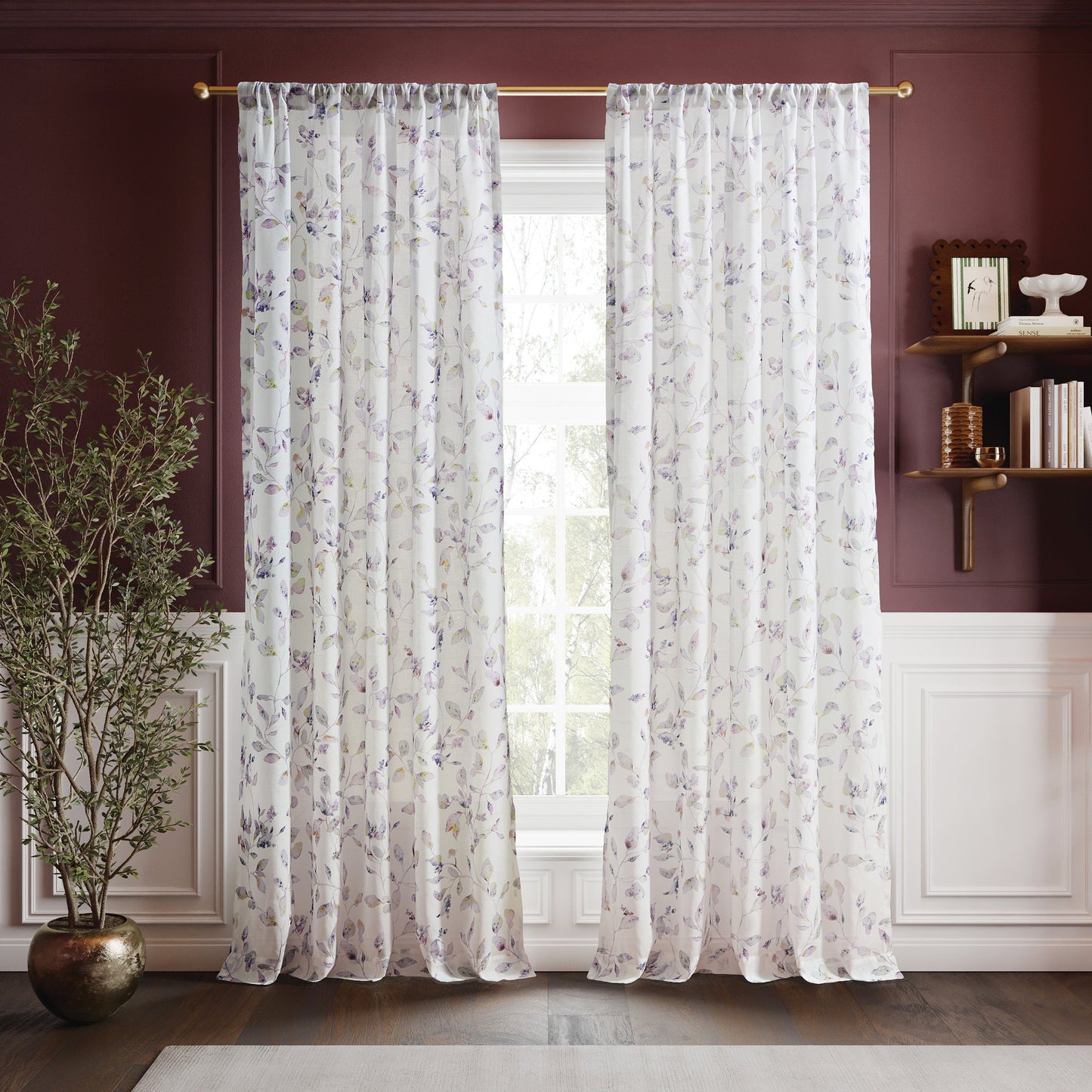 Ted Baker Lilac Leaf Print Curtain Panel