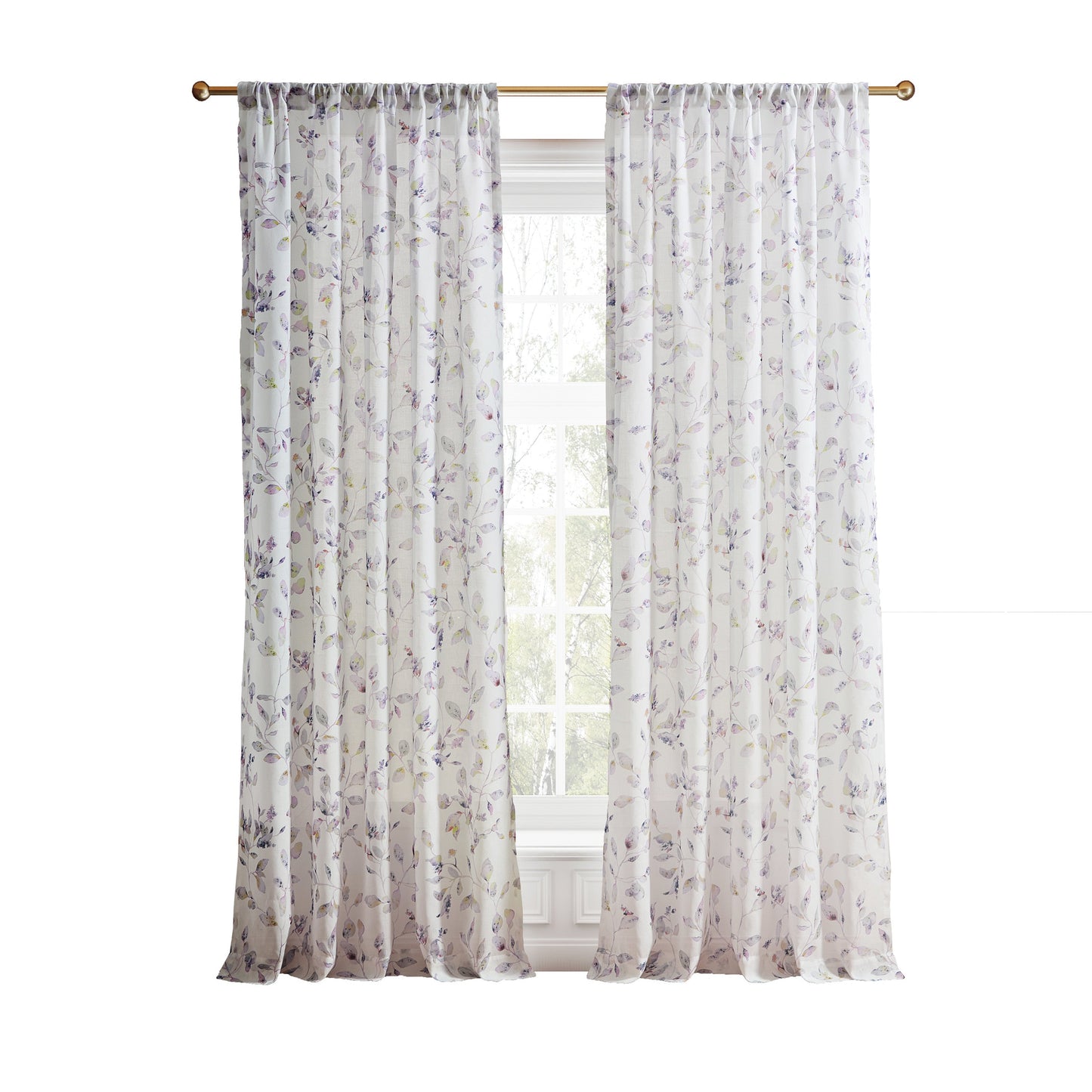 Ted Baker Lilac Leaf Print Curtain Panel