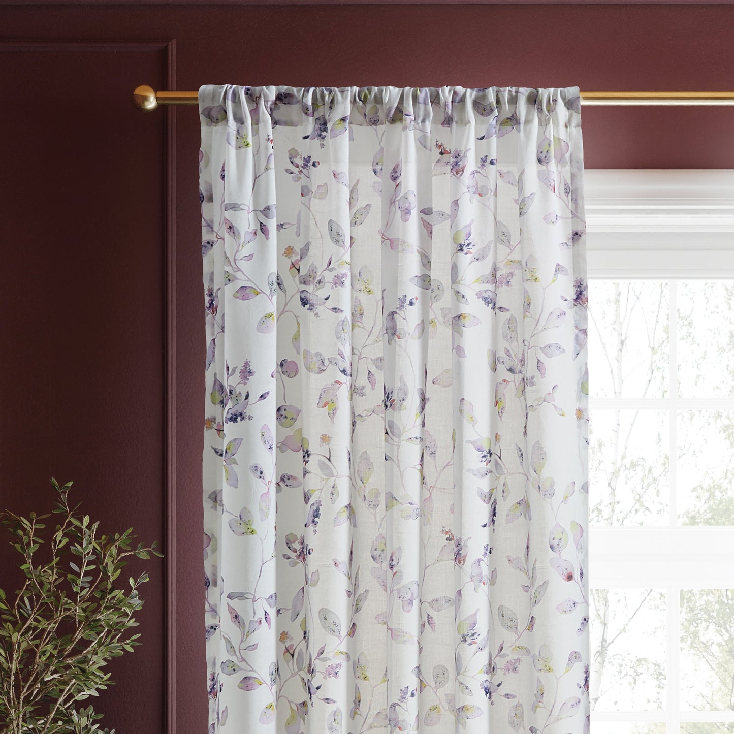 Ted Baker Lilac Leaf Print Curtain Panel