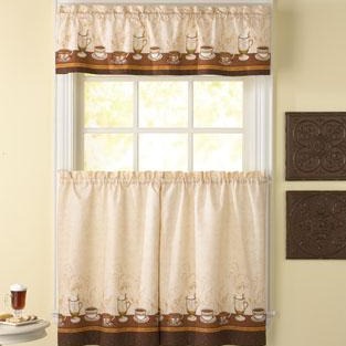 Curtainworks Cafe au Lait Valance & Tier 3pc Set
