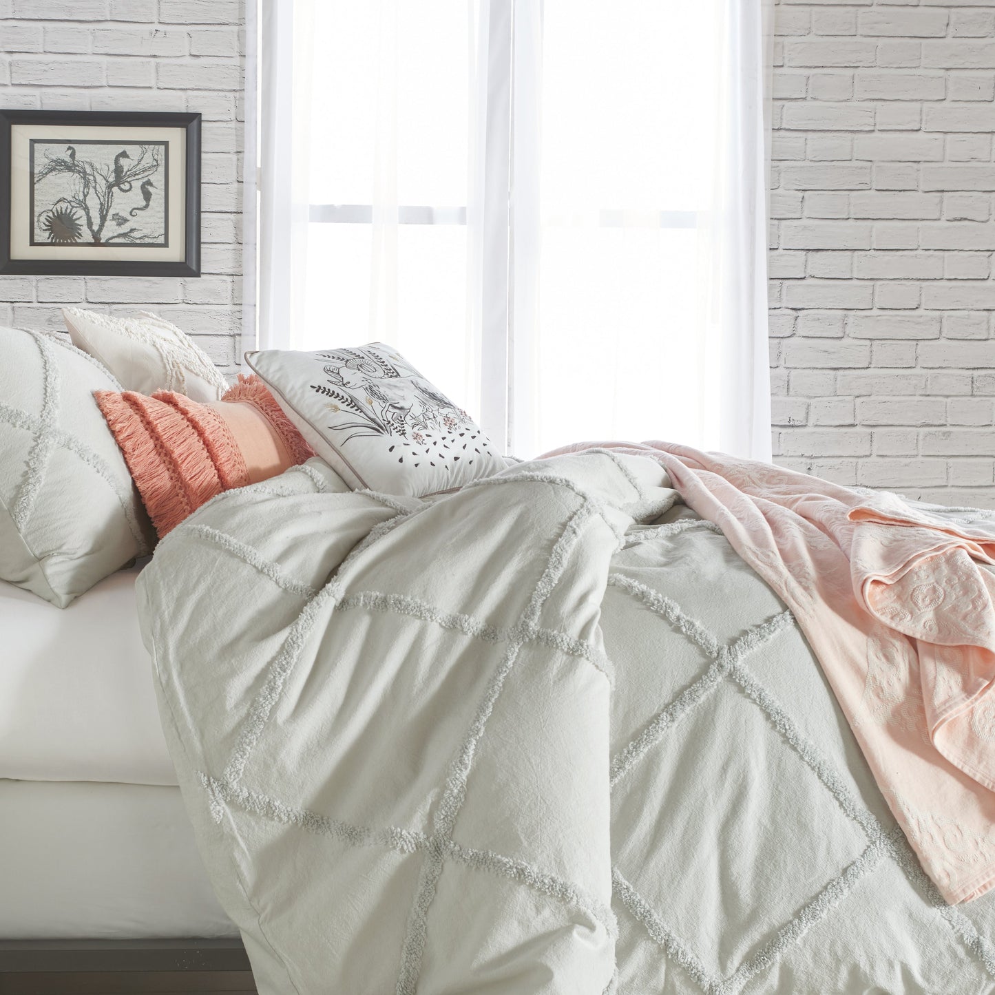 Peri Home Chenille Lattice Comforter Bettwäsche Sammlung