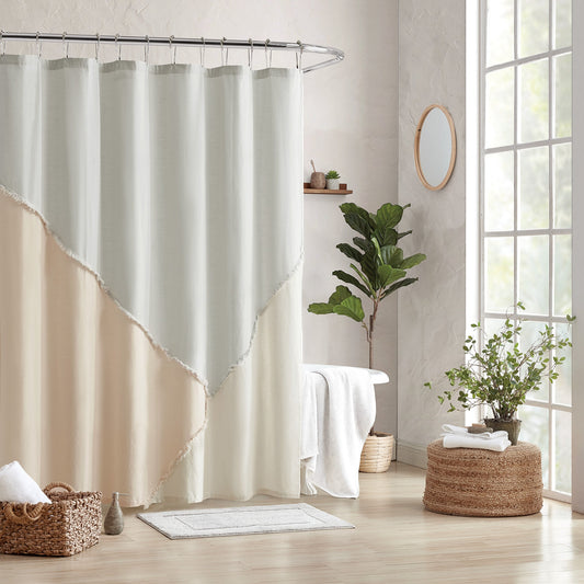 Peri Home Colorblock Fringe Dusche Vorhang