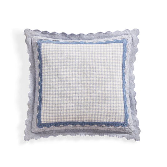Peri Home Gingham Scallop Dekoratives Kissen