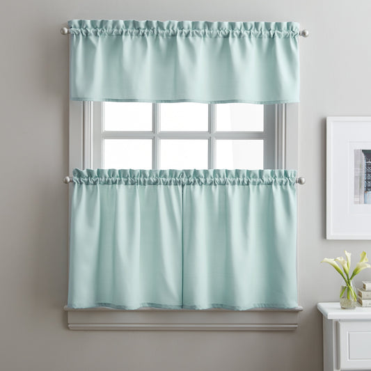Curtainworks Solid Twill Valance & Tier 3pc Set