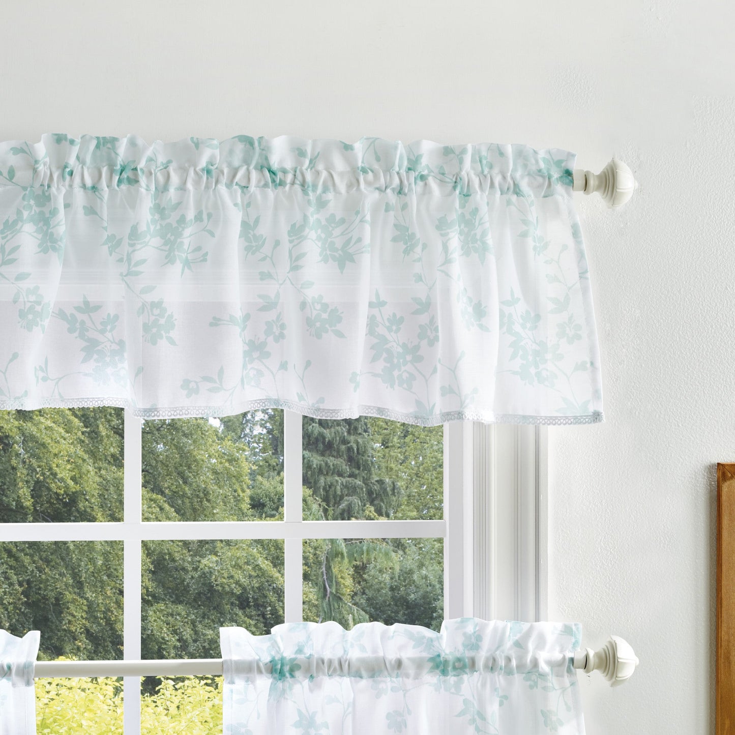 Martha Stewart Bellefield Floral Valance und Tier 3pc Set