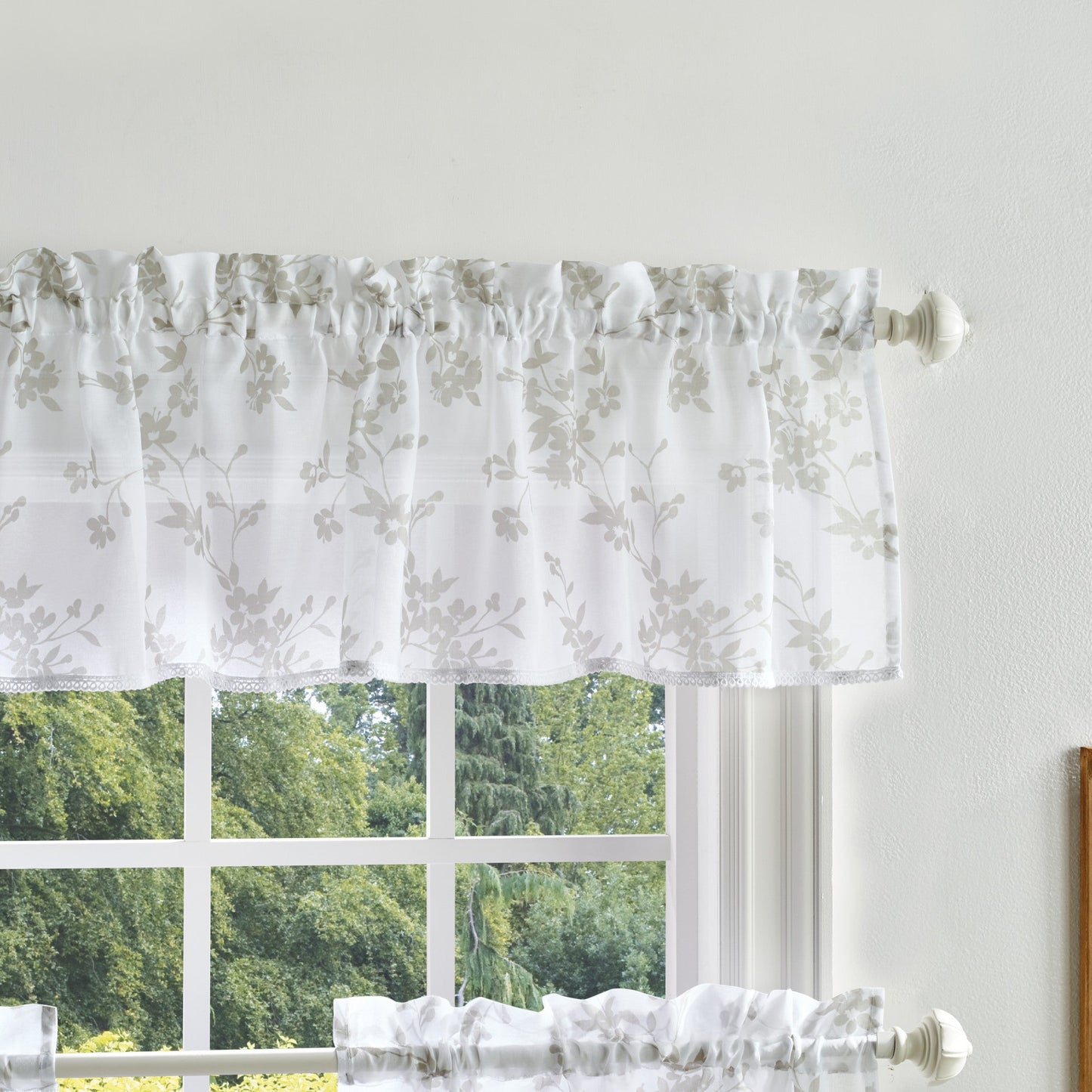 Martha Stewart Bellefield Floral Valance und Tier 3pc Set