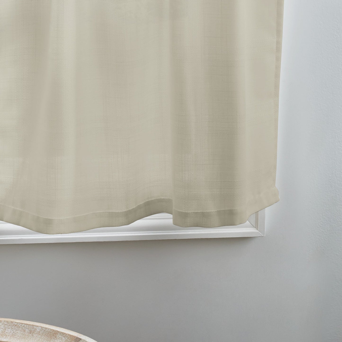 Martha Stewart Bedford Woven Plaid Valance & Tier 3pc Set