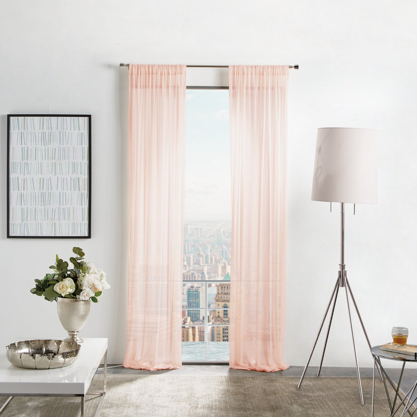Martha Stewart Glacier Sheer, Set von 2 Panels