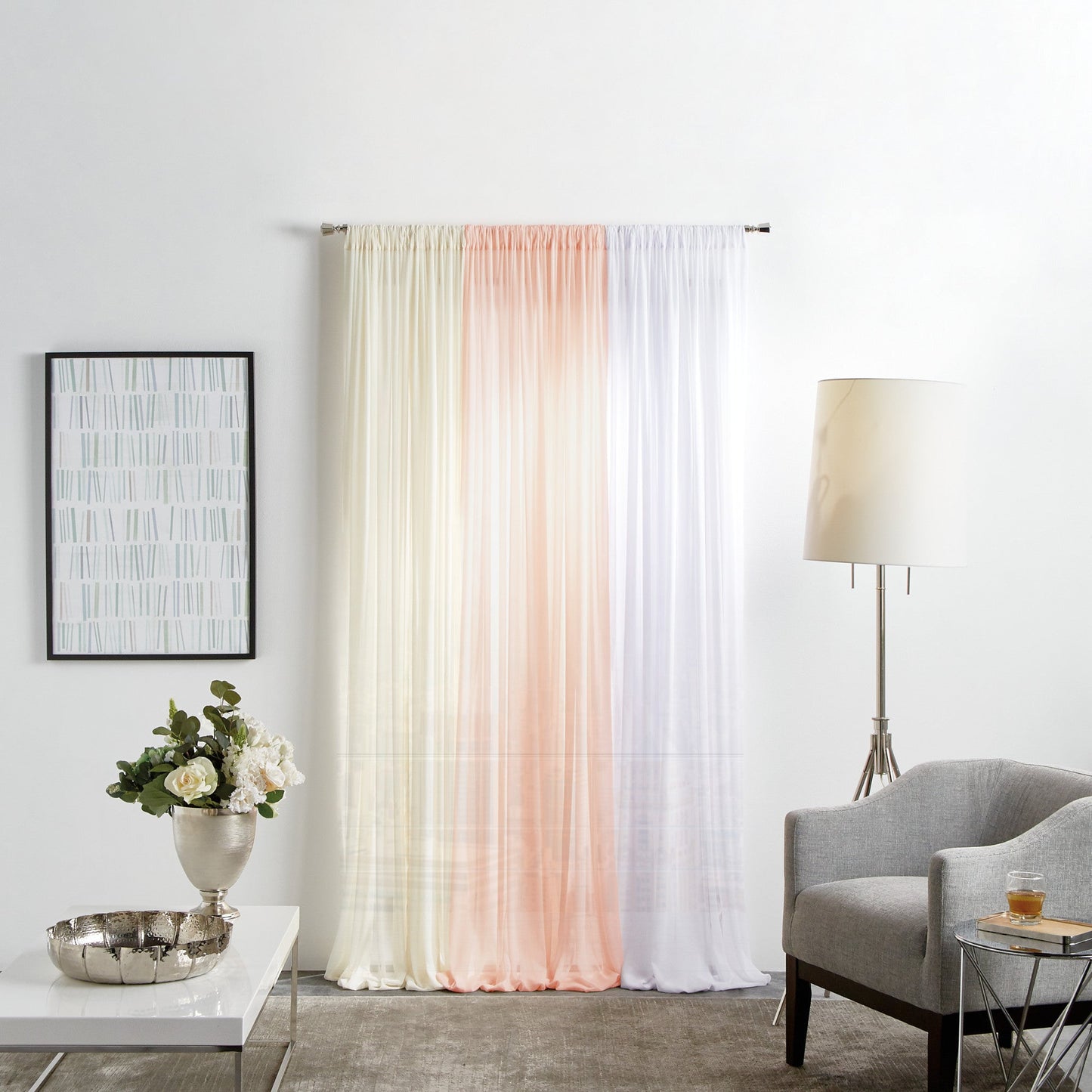 Martha Stewart Glacier Sheer, Set von 2 Panels