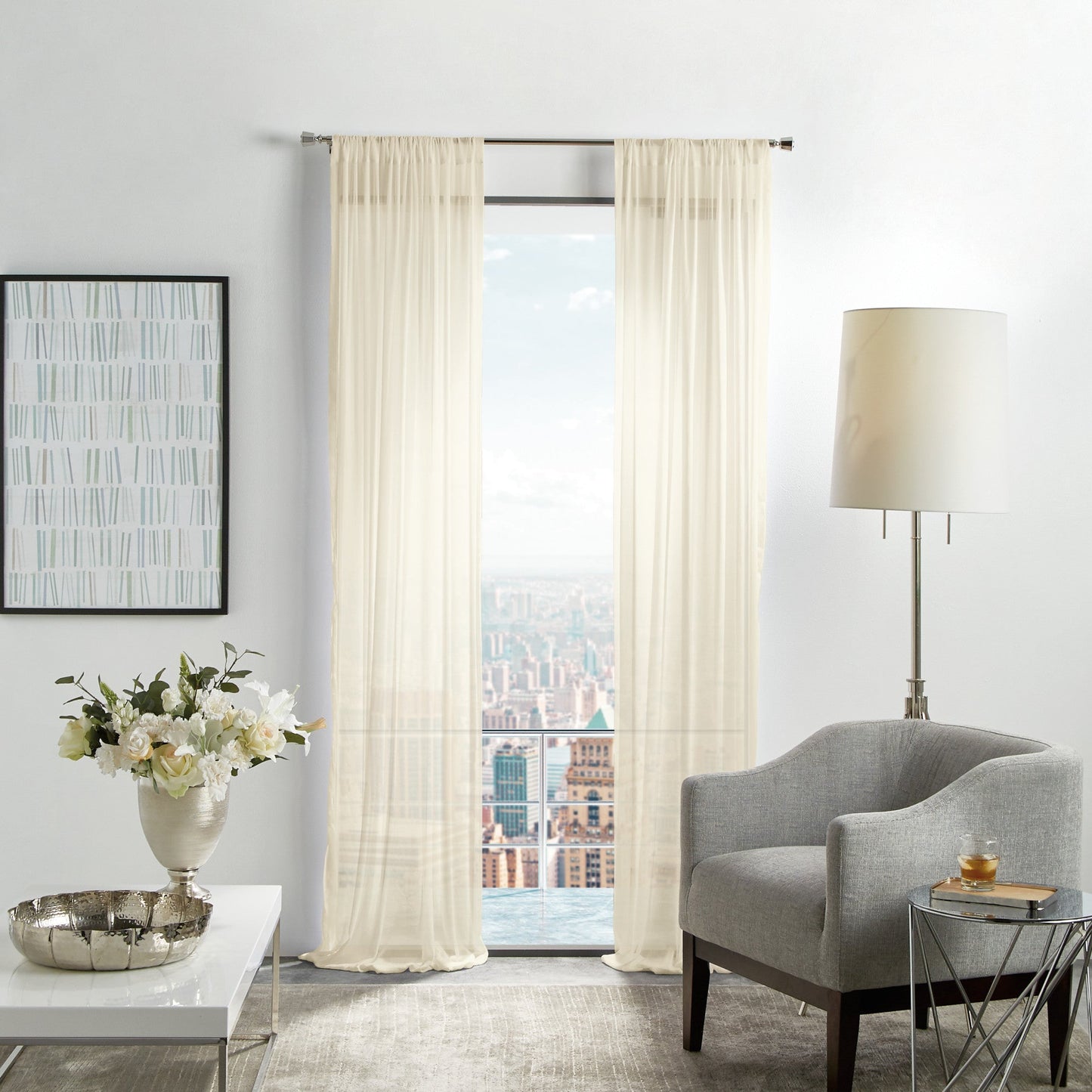 Martha Stewart Glacier Sheer, Set von 2 Panels