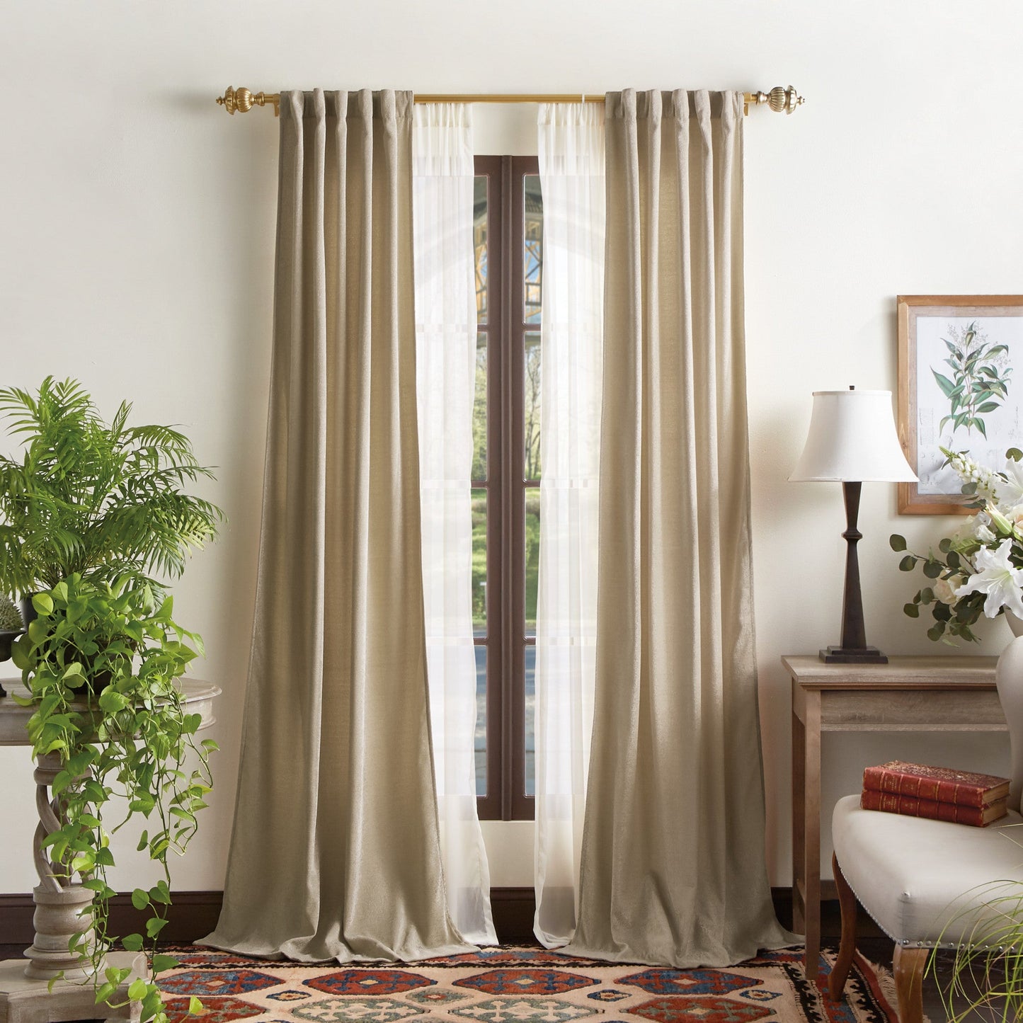 Martha Stewart Naples Chenille Curtain Panel Paar