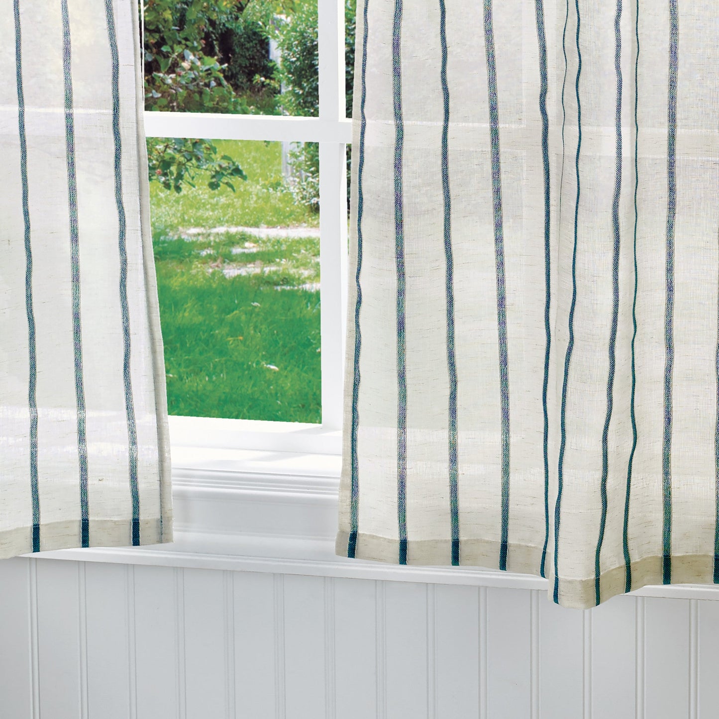 Martha Stewart Laguna Stripe Valance und Tier 3pc Set