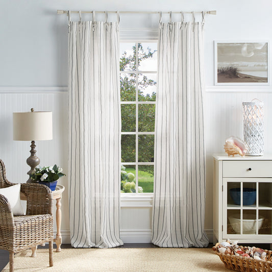 Martha Stewart Laguna Stripe Tie Tab Curtain Panel (Set von 2)