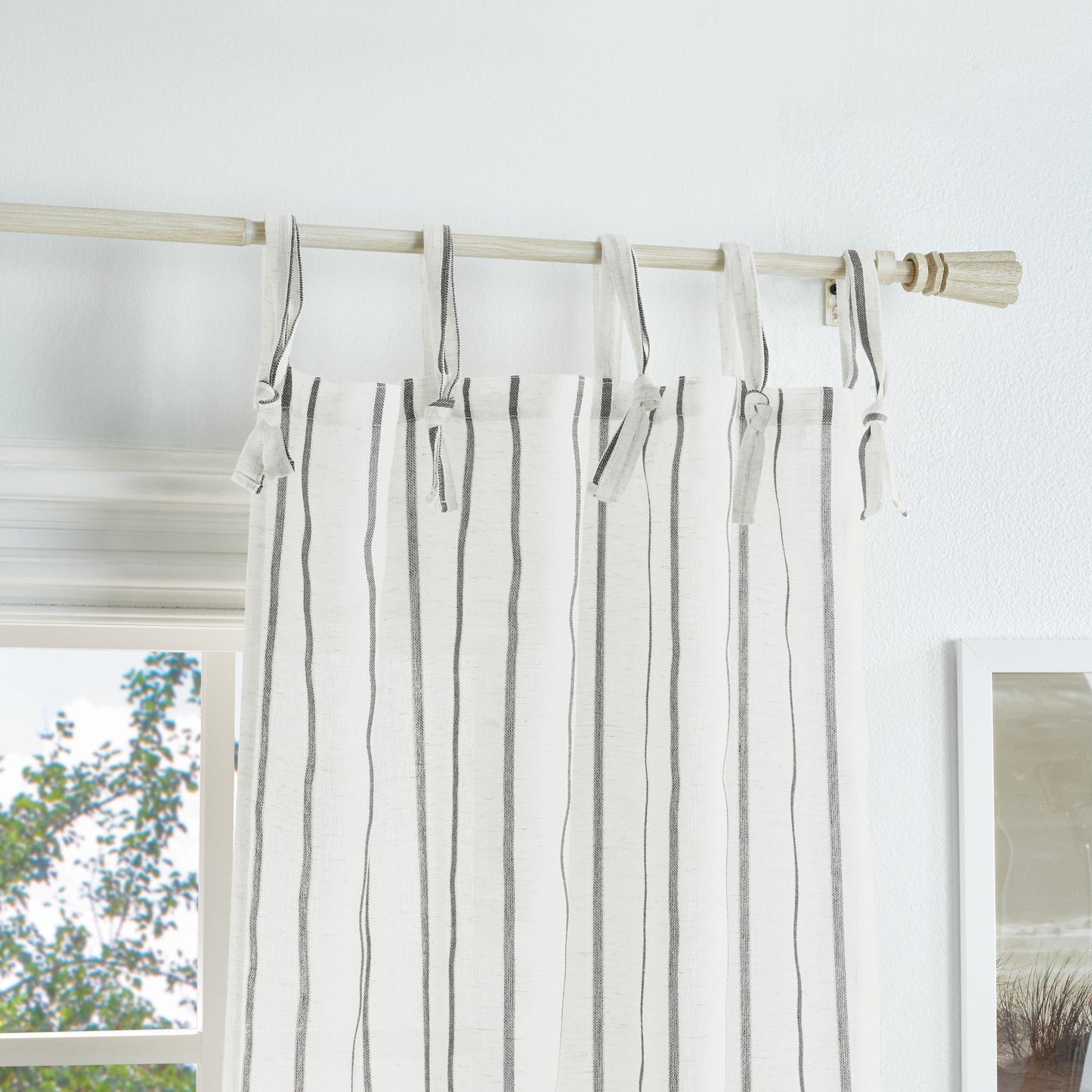 Martha Stewart Laguna Stripe Tie Tab Curtain Panel (Set von 2)