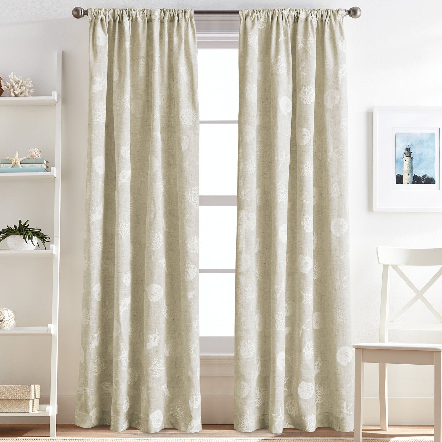 Destinations Seashells Curtain Panel Paare