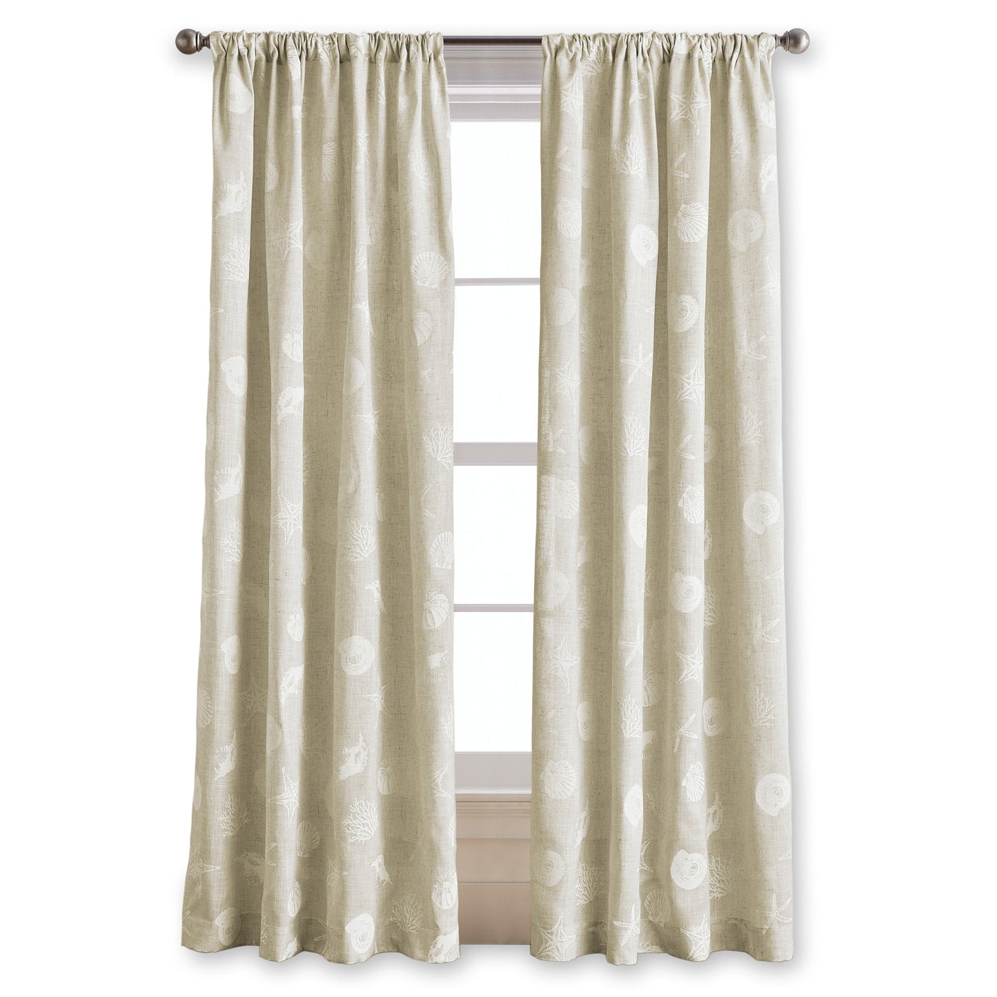 Destinations Seashells Curtain Panel Paare