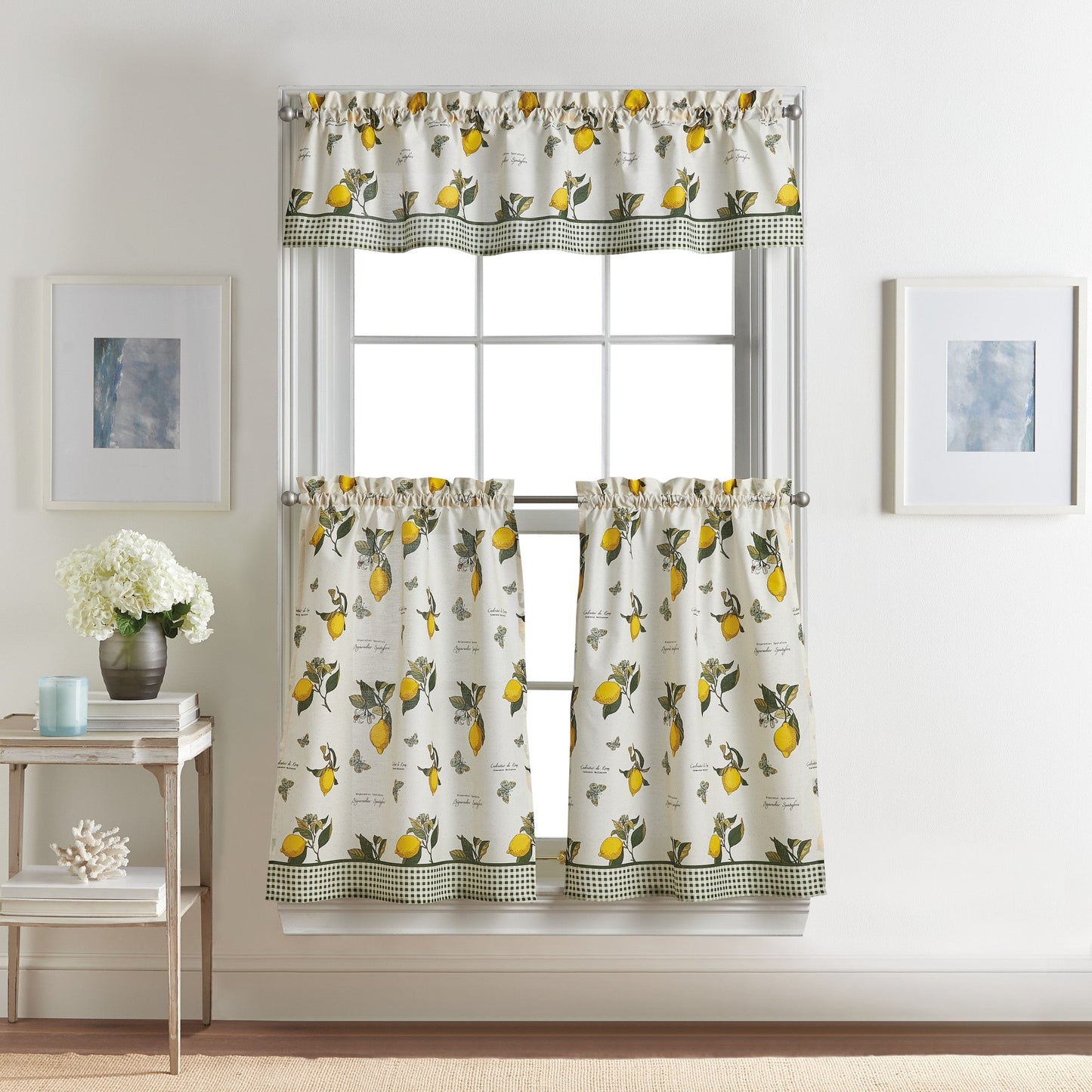 Curtainworks Vintage Lemon Valance & Tier 3pc Set