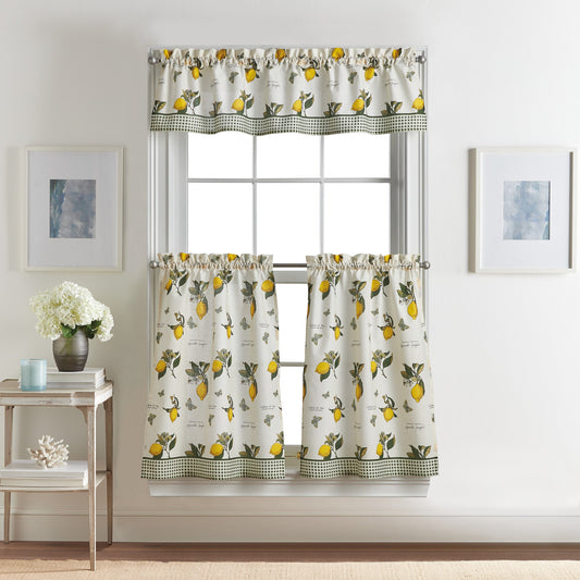 Curtainworks Vintage Lemon Valance & Tier 3pc Set