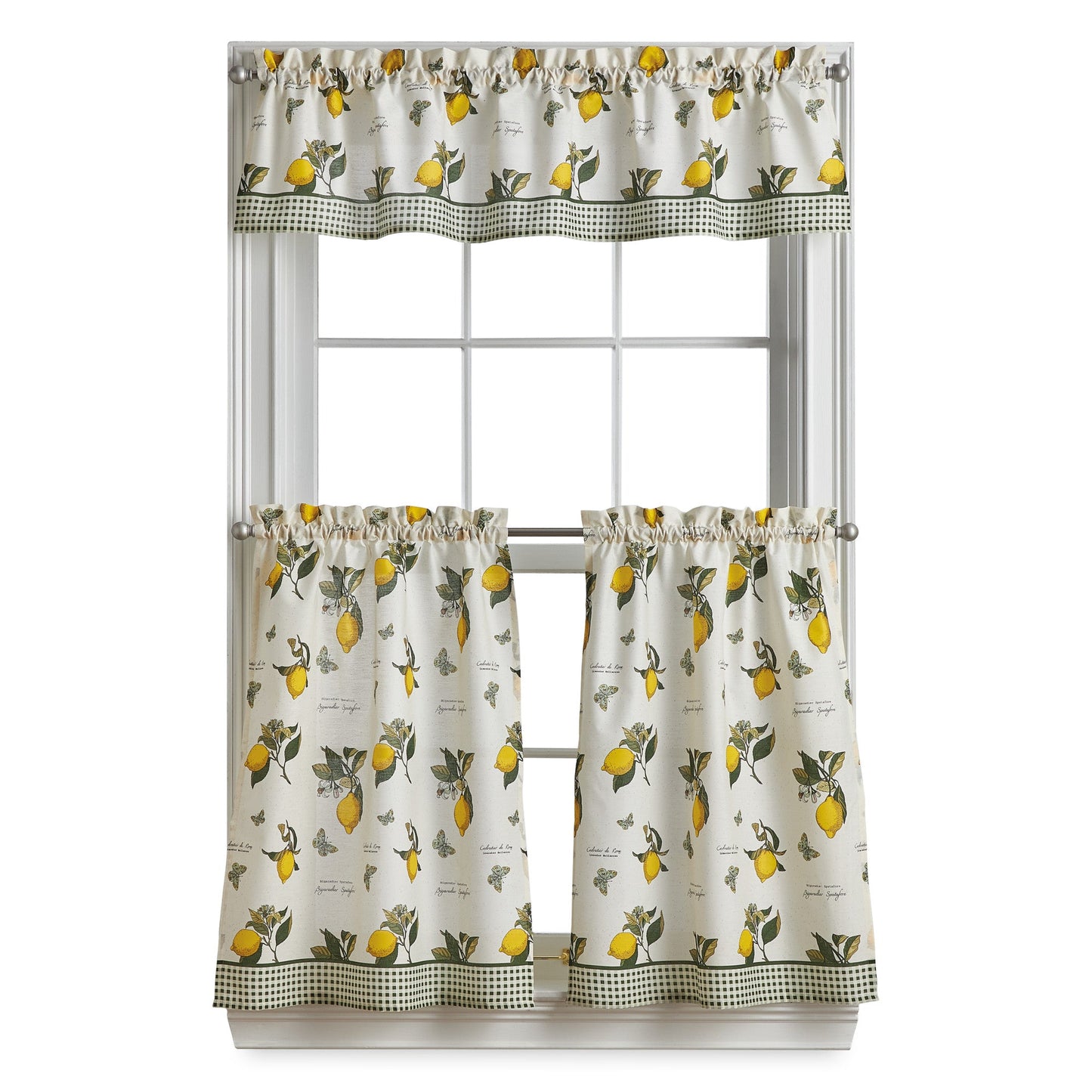 Curtainworks Vintage Lemon Valance & Tier 3pc Set