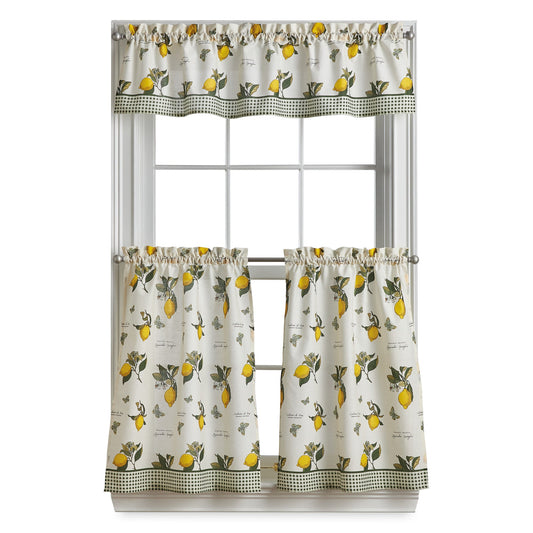 Curtainworks Vintage Lemon Valance & Tier 3pc Set