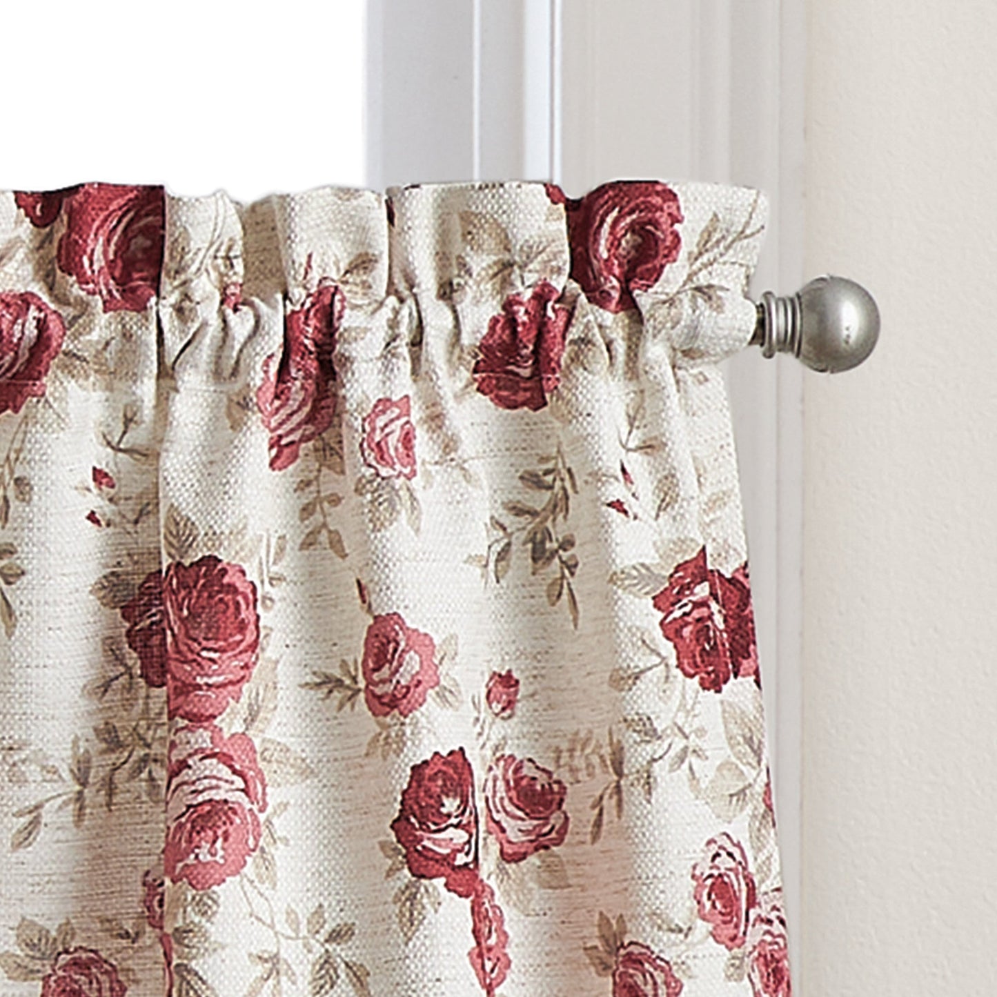 Curtainworks Antique Rose Valance & Tier 3pc Set