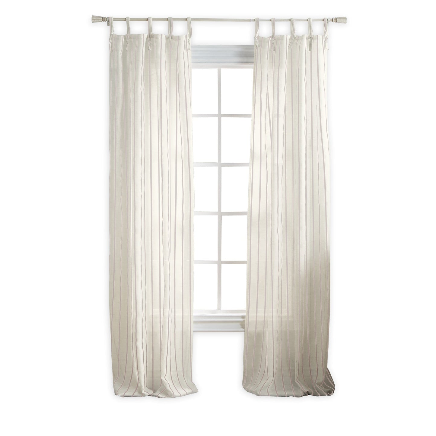 Martha Stewart Laguna Stripe Tie Tab Curtain Panel (Set von 2)