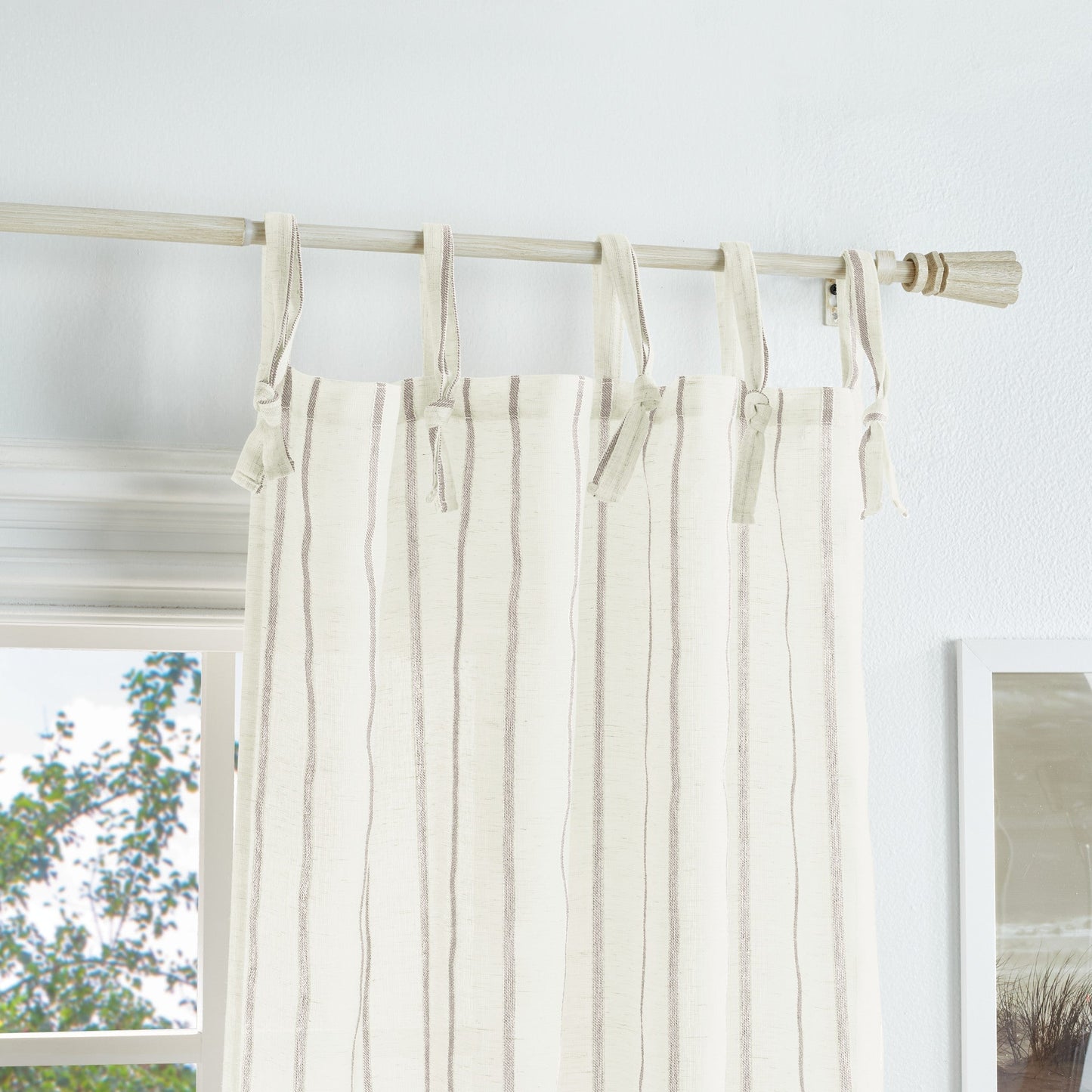 Martha Stewart Laguna Stripe Tie Tab Curtain Panel (Set von 2)