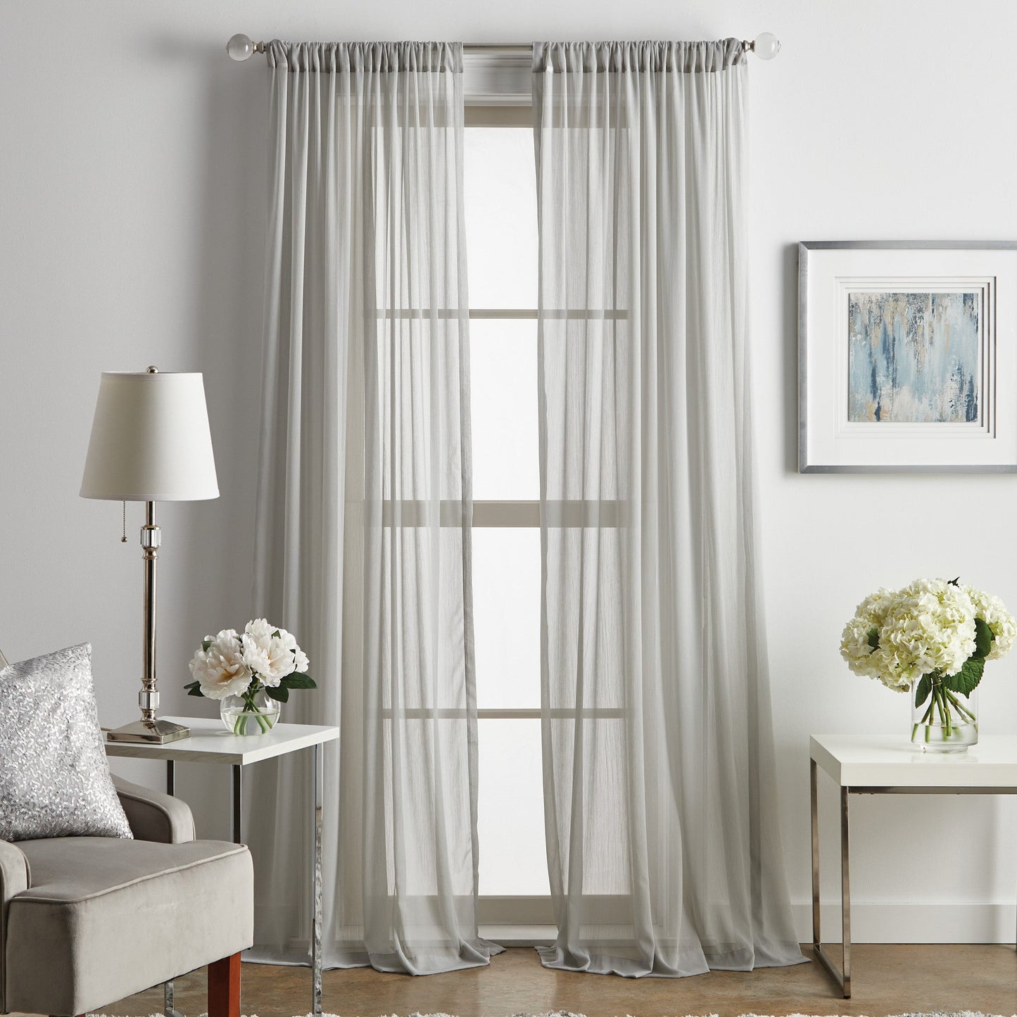 Martha Stewart Glacier Sheer, Set von 2 Panels
