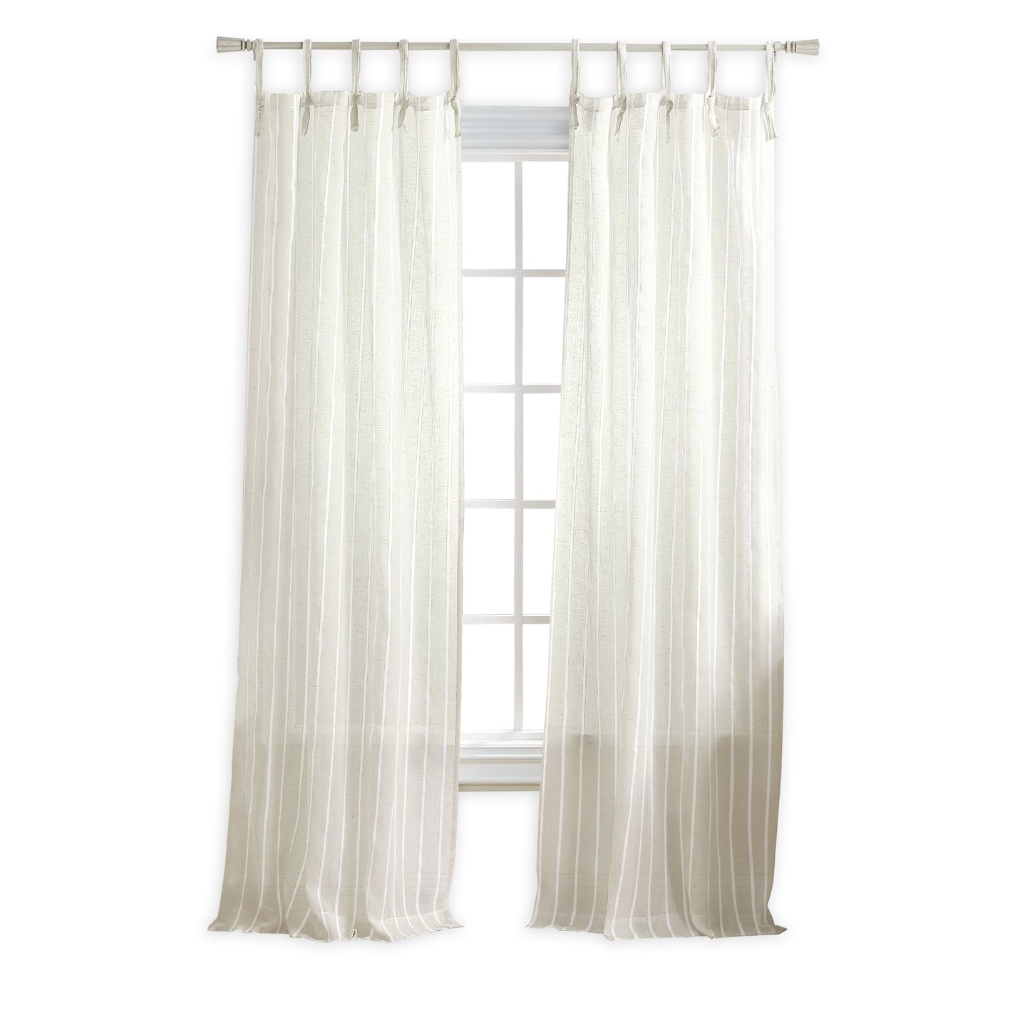 Martha Stewart Laguna Stripe Tie Tab Curtain Panel (Set von 2)