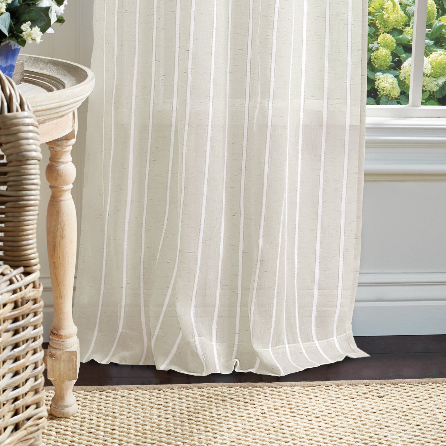 Martha Stewart Laguna Stripe Tie Tab Curtain Panel (Set von 2)