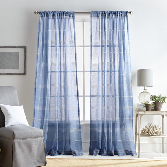 Martha Stewart Delicate Stripe Curtain Panel Paar
