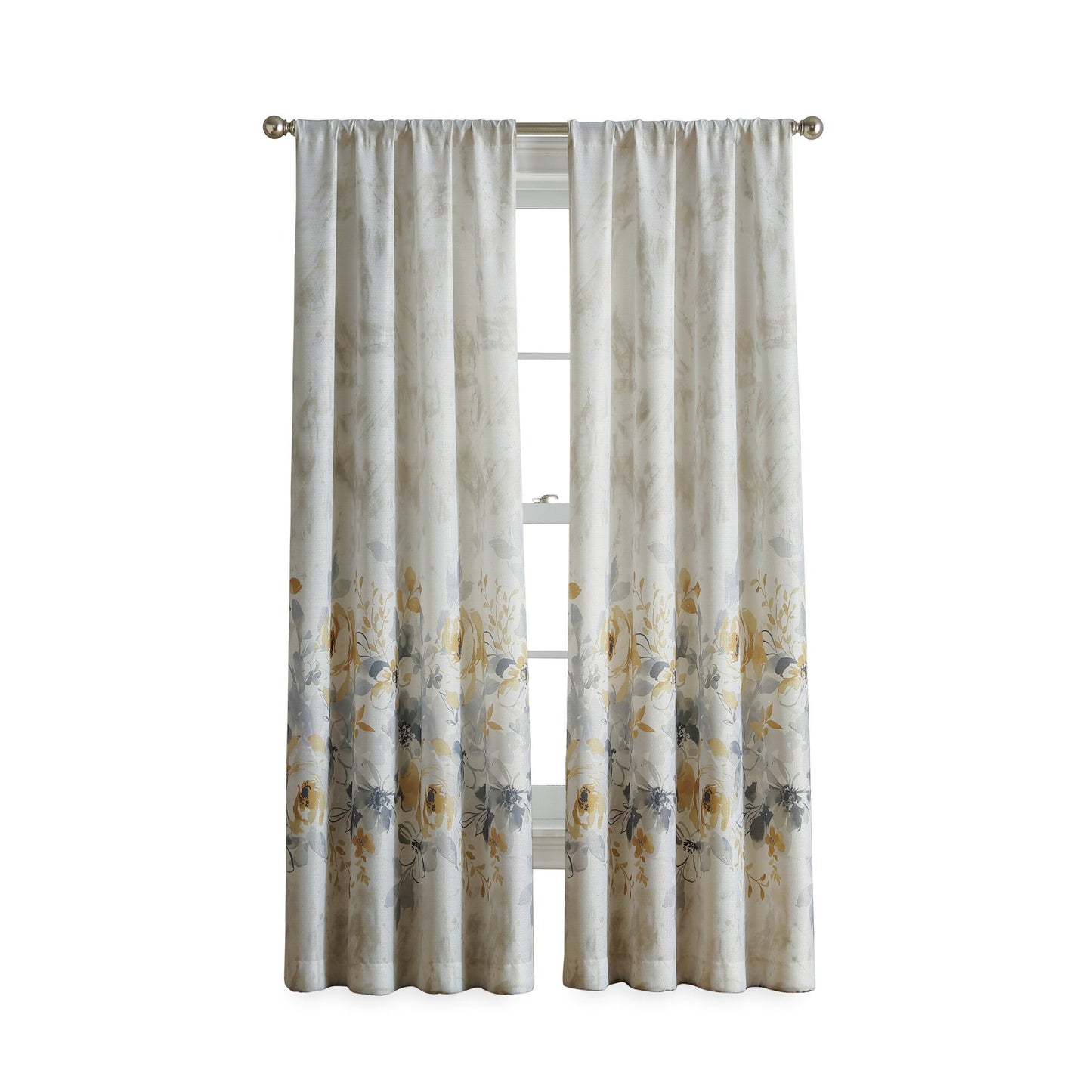 Vorhangarbeiten Aquarell Floral Poletop Fenstervorhang Panel