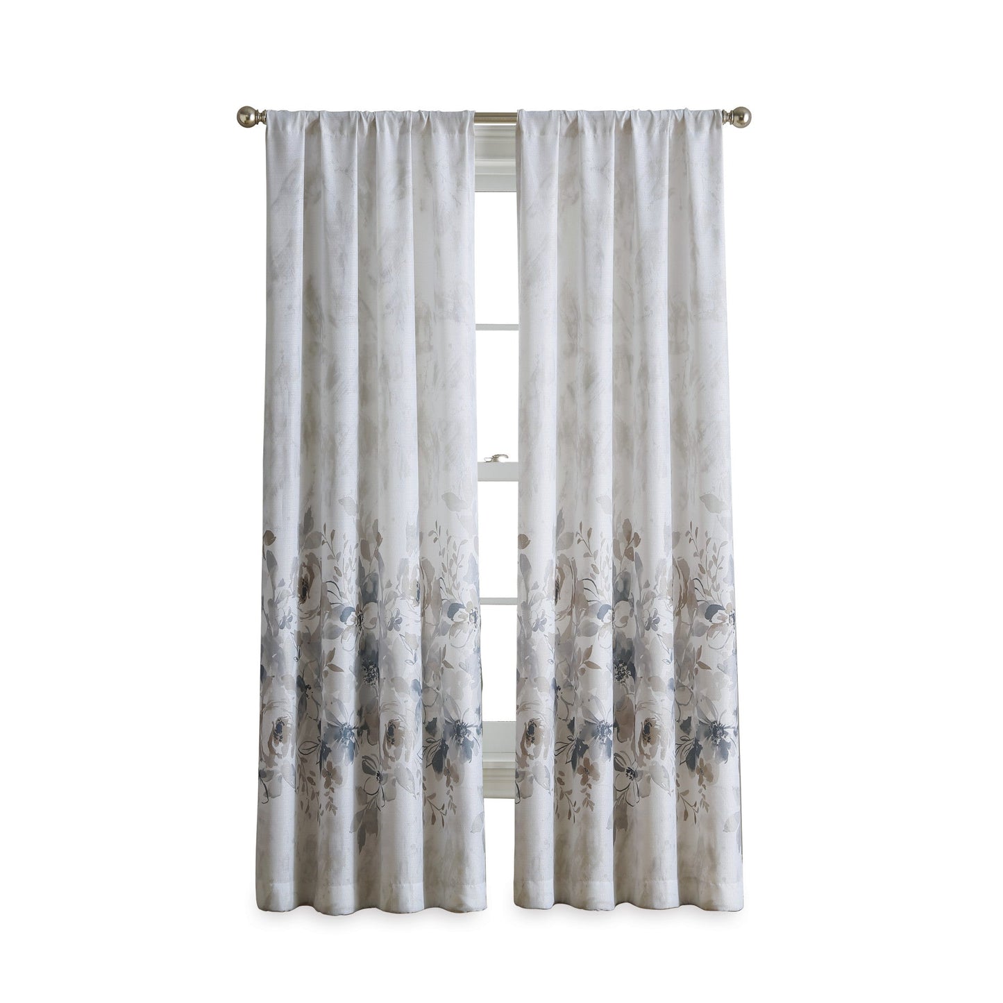 Vorhangarbeiten Aquarell Floral Poletop Fenstervorhang Panel