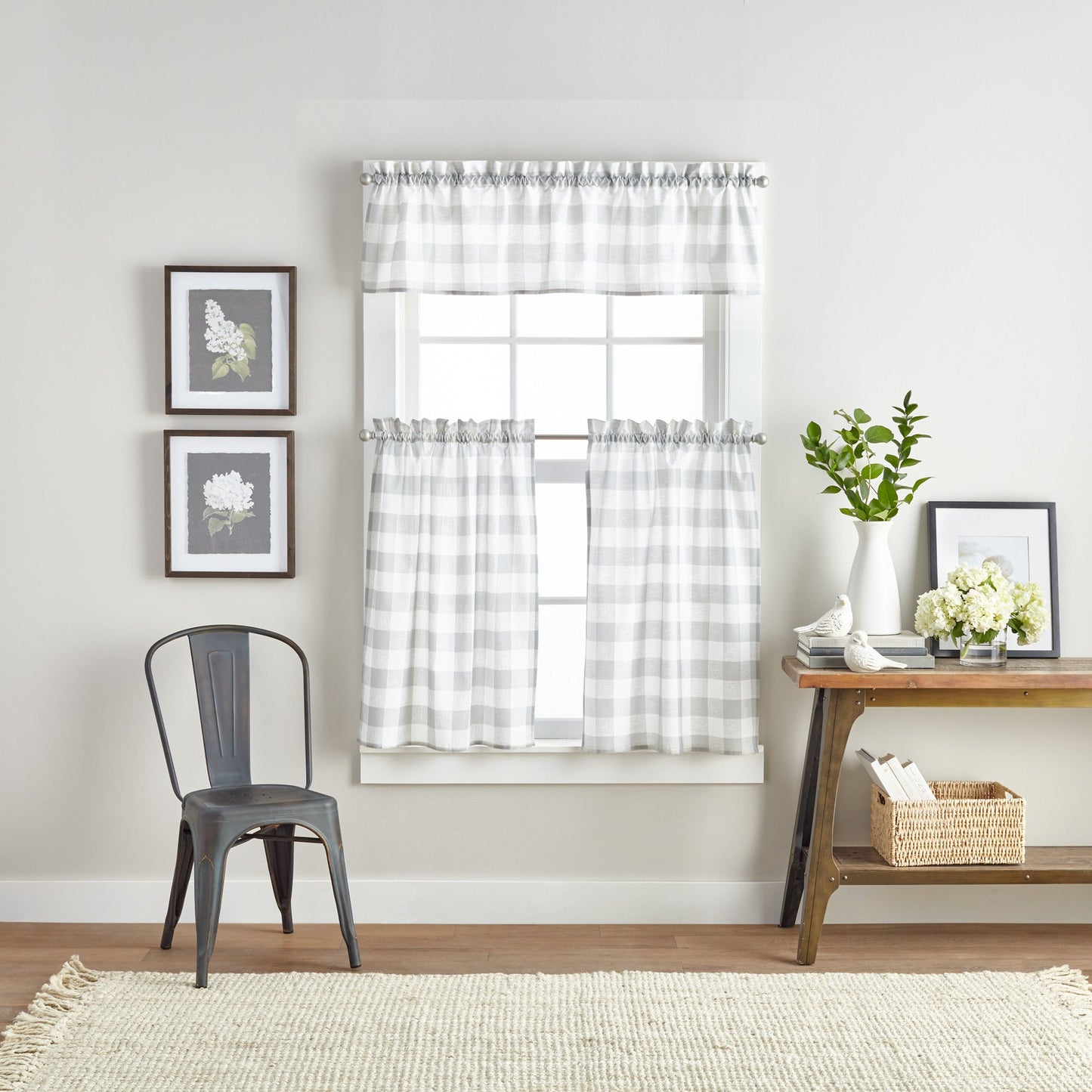 Curtainworks Buffalo Check Valance & Tier 3pc Set