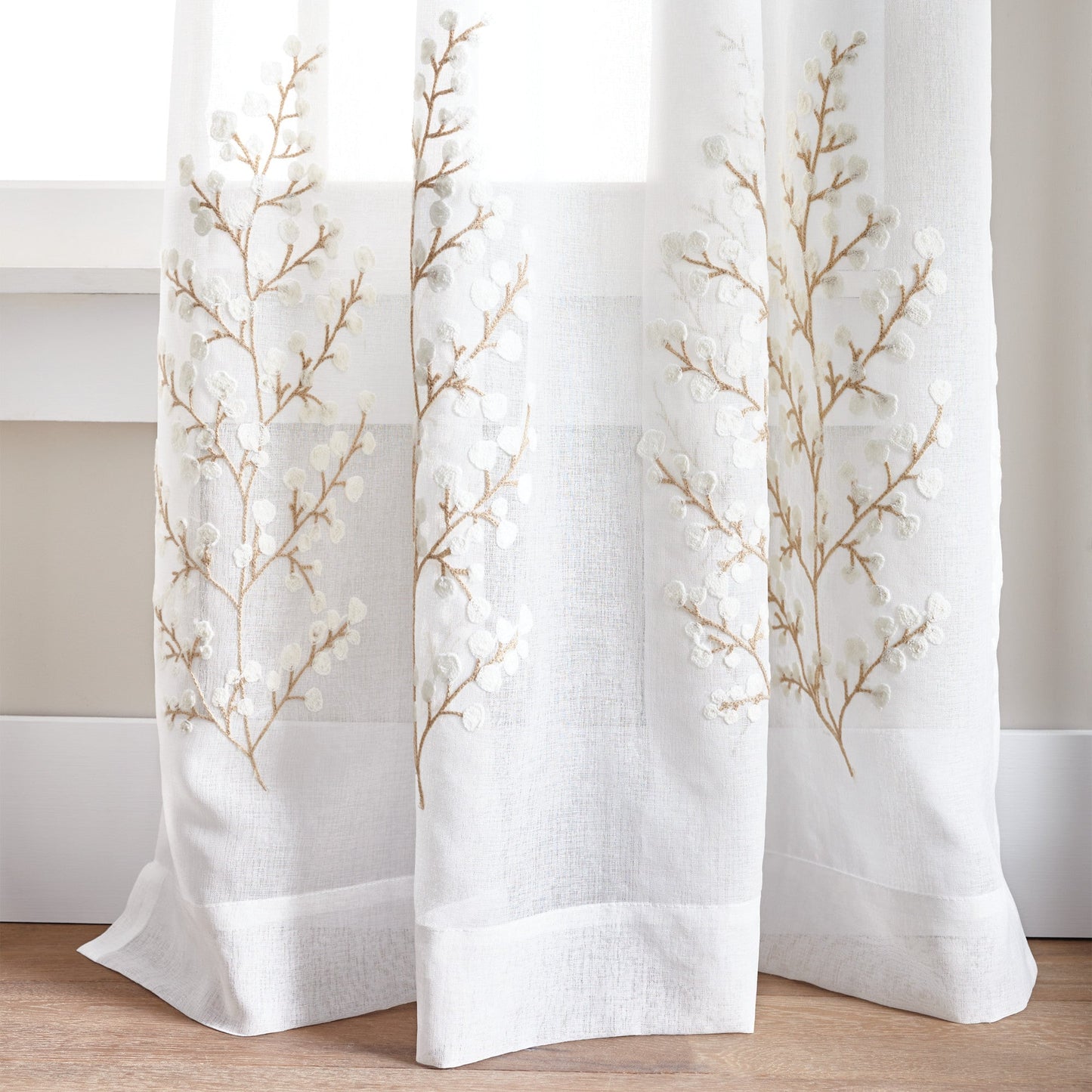 Martha Stewart Georgia Stickerei Vorhang Panel Paar