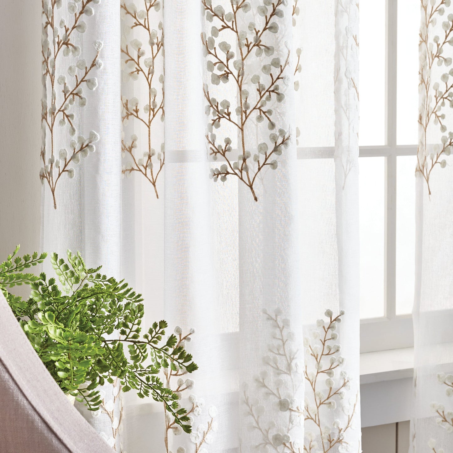 Martha Stewart Georgia Stickerei Vorhang Panel Paar