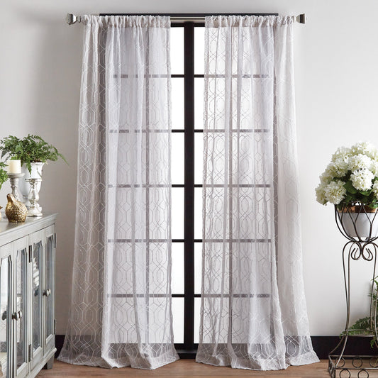Martha Stewart Hourglass Stickerei Vorhang Panel Paar