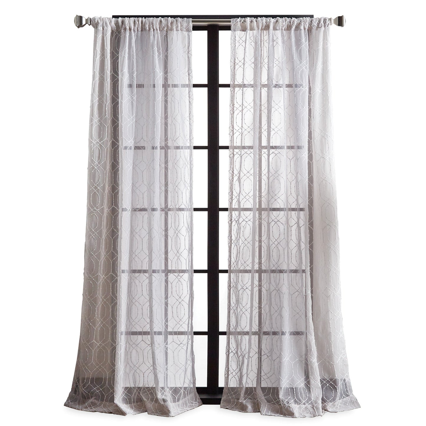 Martha Stewart Hourglass Stickerei Vorhang Panel Paar