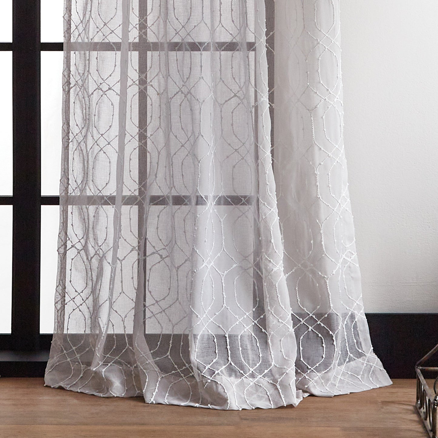 Martha Stewart Hourglass Stickerei Vorhang Panel Paar