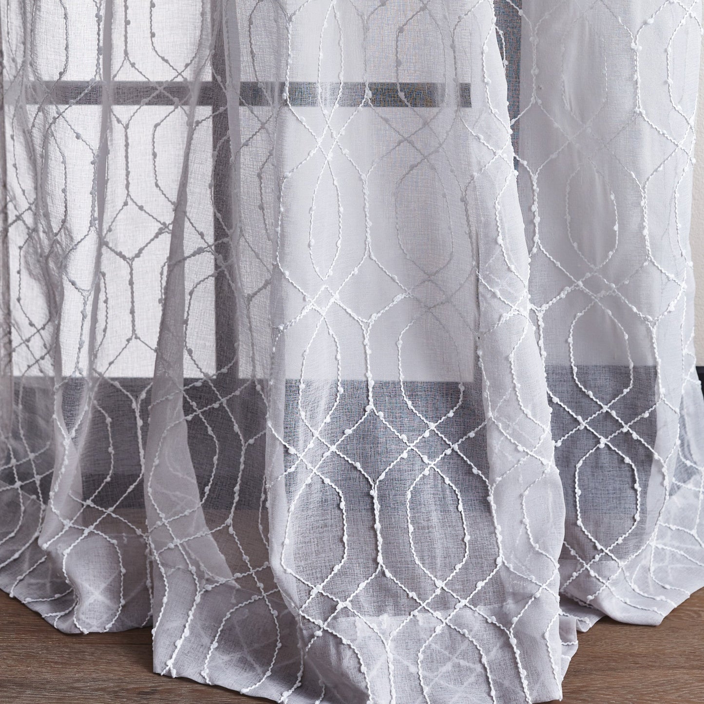 Martha Stewart Hourglass Stickerei Vorhang Panel Paar