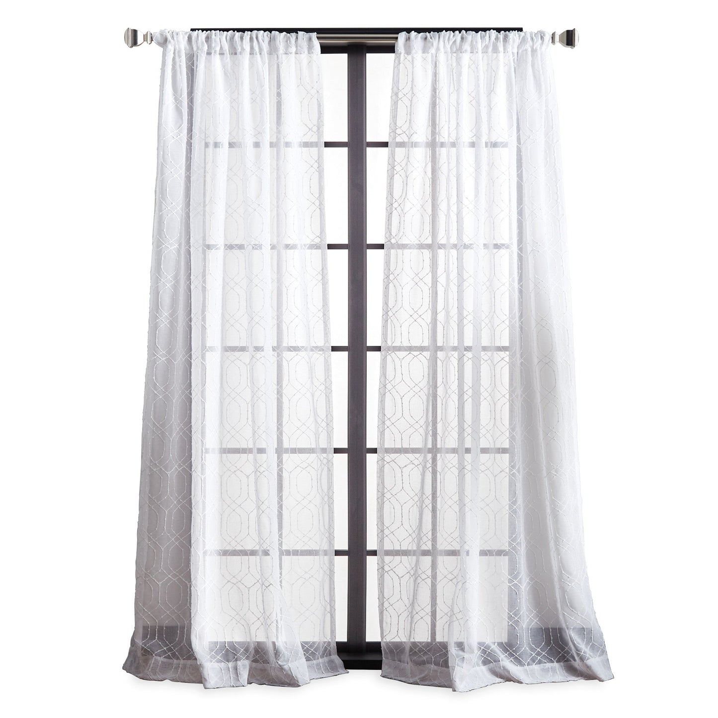 Martha Stewart Hourglass Stickerei Vorhang Panel Paar