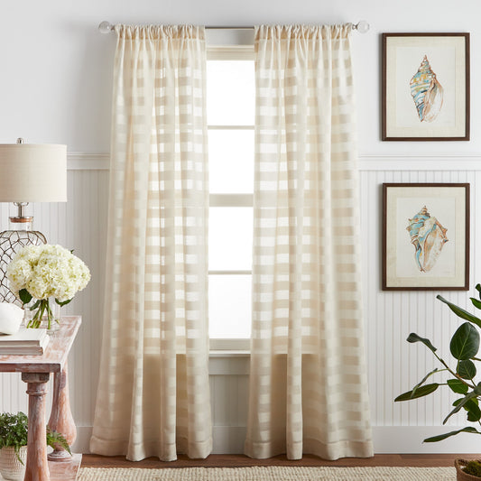 Martha Stewart Sandy Sheer Curtain Panel Paar
