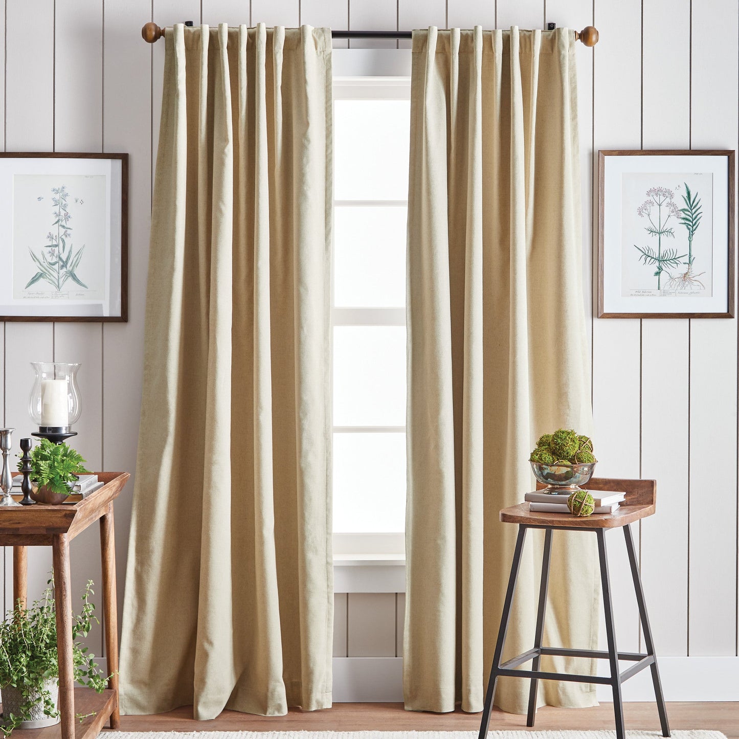 Martha Stewart Lido Linen Blackout Curtain Panel Paar