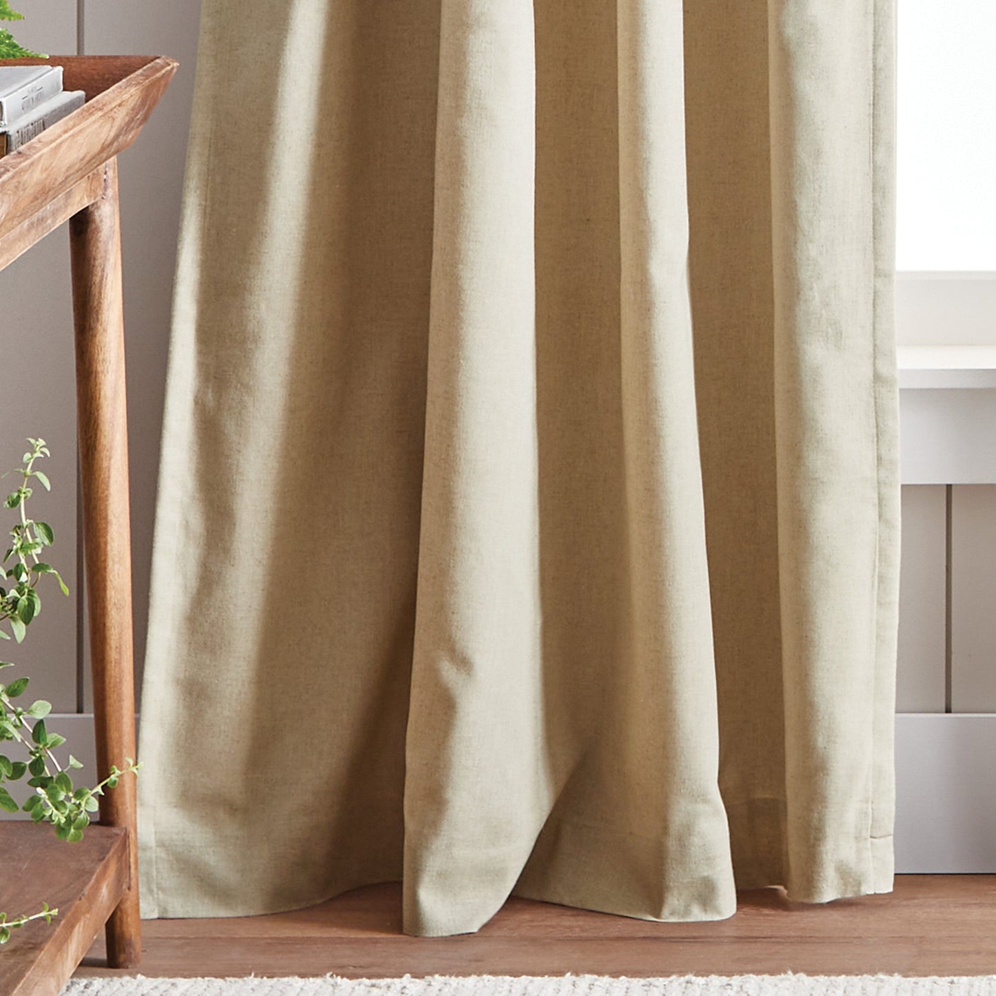 Martha Stewart Lido Linen Blackout Curtain Panel Paar